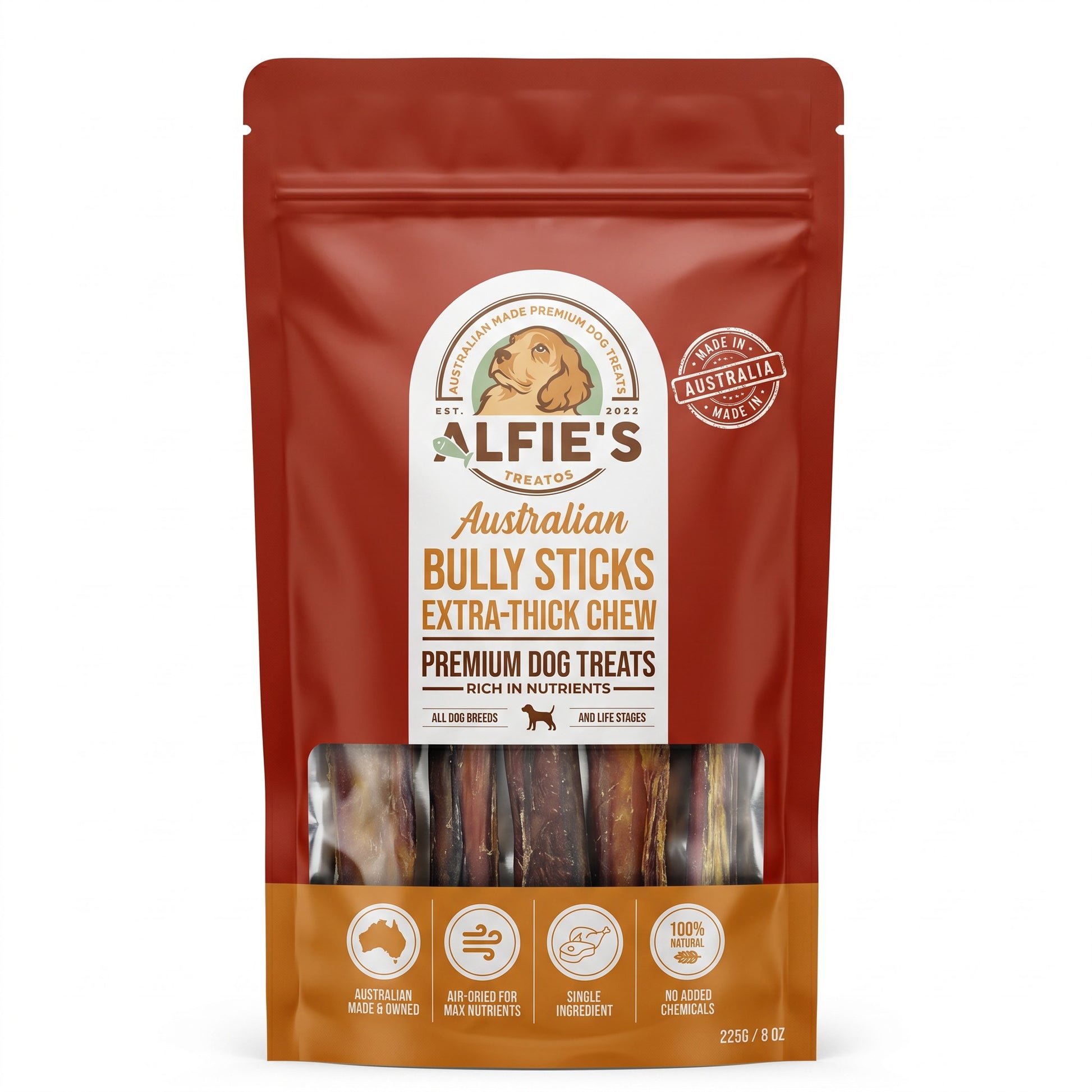 Alfie's Treatos Australian Bully Sticks pack