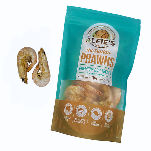 ALFIE'S TREATOS Wild Caught Jumbo Shrimp Dog Treats (Australian Prawn)