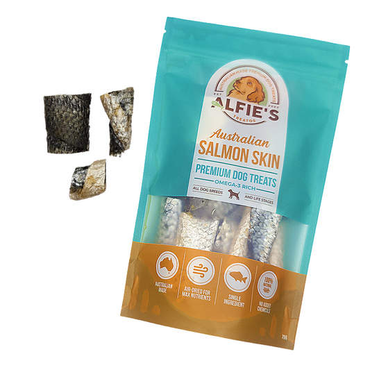 ALFIE'S TREATOS Fish Skin Dog Treats - Salmon Skin Treats for Dogs