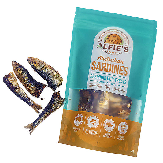 ALFIE'S TREATOS Dried Fish Dog Treats - Sardines for Dogs